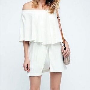 Free People Cream Tunic Boho Blouse